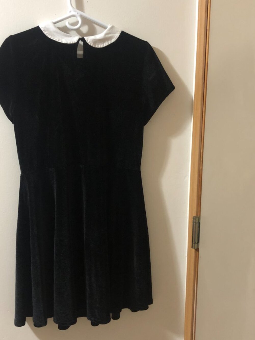 Hot Topic Black Velvet Academia Dress XL Wednesday Addams Peter Pan Collar Goth - Picture 6 of 6